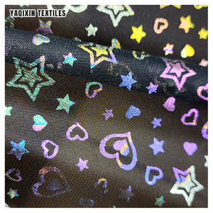 Tissu en Tulle Noir Doux en Polyester à Motif Cœur et Étoile, Nouveauté 2025, <span class=keywords><strong>Film</strong></span> Fluorescent, Rouleau de 50 Yards, MOQ - Product Image 5