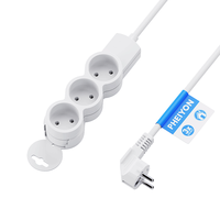 Multiprise PHEIYON 3 prises 10A 2300W, rallonge UE avec support mural détachable et trous de fixation, certifiée CE pour hôpitaux