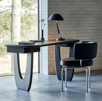 Bureau à domicile en bois massif français, bureau d'étude, bureau de travail, établi de designer, bureau d'ordinateur noir haut de gamme