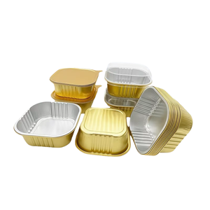 Contenedor Cuadrado Desechable de 300 ml para Postres, Mini Vasos de Papel de Aluminio para Alimentos, Molde para Hornear Muffins, Molde para Mousse, Gelatina, Pudín y Pastel - Product Image 5