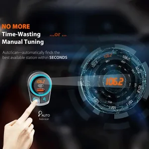 C80 <span class=keywords><strong>FM</strong></span> <span class=keywords><strong>Transmitter</strong></span> tự động quét USB QC 3.0 PD 20 W loại C sạc nhanh sạc xe hơi 5.1 tay-miễn phí cuộc gọi xe <span class=keywords><strong>FM</strong></span> modulator - Product Image 4