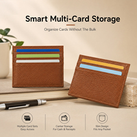 HASSION Tempat Kartu Kulit Kustom Tipis Dompet Kartu Kredit Kulit Asli Tempat Kartu Kulit OEM ODM