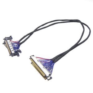 Câble LVDS OEM JAE FI-RE41/51, fil coaxial blindé bleu avec gaine tressée pour équipement d'affichage de contrôle industriel - Product Image 4