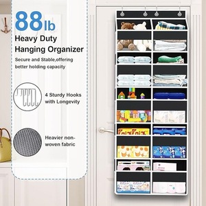 Nhiều lớp thép không gỉ treo tường năm lớp vải không dệt đa chức năng lưu trữ túi quần áo tổ chức Nhà Vòng cổ - Product Image 2