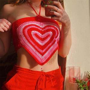 Traje de Baño Personalizado para Mujer, Diseño de Corazón, Top de Punto con Estampado de Corazón, Bikini Sexy, Traje de Baño de Playa para Mujer, Top de Bikini de Crochet - Product Image 3