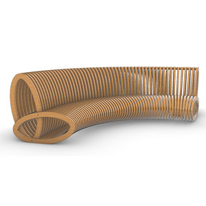 Y517 canapé incurvé banc moderne tranche de bois comptoir tabouret Commercial intérieur-extérieur Art chaise école hôpital - Product Image 2