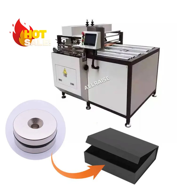 Automatic More Stable and Efficient Magnetic Box Making Machine Magnetic Magnet Button Pasting Machine Magnet Inserting Machine