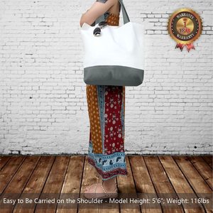 Sac à provisions cabas en toile de coton personnalisé avec longue poignée réutilisable usage quotidien tissu publicitaire à fermeture éclair cadeau parfait - Product Image 2