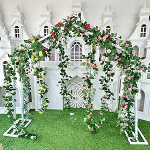 Flores Queyiyi, Guirnalda de Rosas Francesas de 2 Metros, Flor Artificial de Seda para Colgar en la Pared o el Techo, Decoración para Bodas y Hogar - Product Image 2