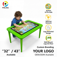 Table d'apprentissage interactive 32 pouces avec écran tactile pour les écoles, système d'interface utilisateur pour enfants, réseau LAN, design mural
