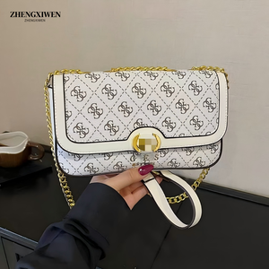 <span class=keywords><strong>Sac</strong></span> à main pour femme vintage à chaîne florale 2025, en <span class=keywords><strong>cuir</strong></span> PU, fermeture éclair - Product Image 1