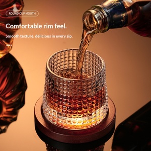 Verre à whisky cylindrique rotatif, design moderne et minimaliste, <span class=keywords><strong>sans</strong></span> poignée, <span class=keywords><strong>sans</strong></span> couvercle, plateau, protection de l'environnement, usage domestique - Product Image 2