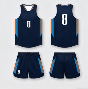 Ensemble d'uniformes de basketball respirants personnalisés, maillots de sport d'équipe, vêtements de sport à séchage rapide, tissu respirant en maille, uniforme d'entraînement sans manches - Product Image 4