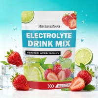 Poudre de mélange de boissons électrolytiques pour l'hydratation et la récupération sportive, faible en sodium, enrichie en vitamine D, marque privée personnalisée, 120g, 20 sachets