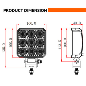 Luz LED Cuadrada para Tractor de 4 <span class=keywords><strong>Pulgadas</strong></span> con Certificación Emark, 12V 24V, Haz de Luz Amplio, para Uso Agrícola y Todoterreno - Product Image 4