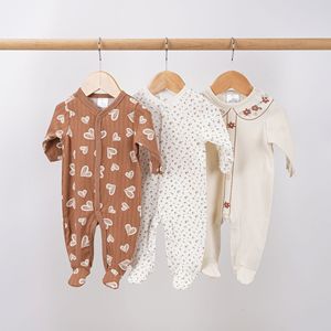 <span class=keywords><strong>Pijama</strong></span> Enterizo de Algodón 100% para Bebé, Ropa de Descanso de Manga Larga con Pies, Pelele Enterizo para Bebé, Venta al por Mayor - Product Image 2