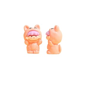 Figura de Gato de Dibujos Animados, Mini Adorno de Resina 3D para Escritorio, Colgante para Llavero, Accesorio de Joyería - Product Image 1