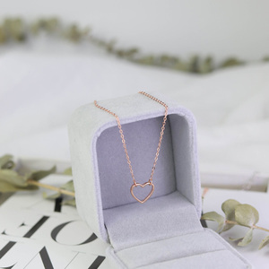 Kalung Liontin Hati Berongga Klasik Perhiasan Perak Sterling 925 Kalung Choker untuk Hari Valentine - Product Image 4