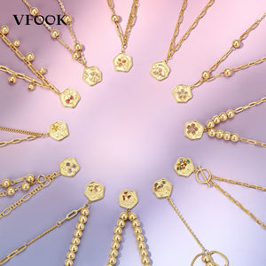 Collana VFOOK Personalizzabile a Strati con Perline, Gioielli da Donna in Oro Vero 14K/18K, Collana Moda Personalizzata per Ragazze - Product Image 3