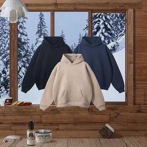 Sudadera con Capucha de Forro Polar de 420g para Hombre: Sudadera Oversize con Efecto Batik Lavado Vintage para un Estilo Urbano Premium de Invierno - Product Image 3