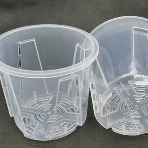 Vaso da fiori in plastica trasparente moderno da giardinaggio domestico su misura, vaso di orchidee traspirante con fori - Product Image 1