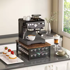 Support métallique personnalisé à double niveau avec plateau coulissant pratique pour les supports et supports de rangement pour tasses de cafetière - Product Image 5