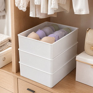 Clothing Organizer <b>Storage</b> <b>Box</b> Rectangle Foldable With Compartments For Underwear Socks Delicate Clothing <b>Drawer</b> Style - Product Image 3