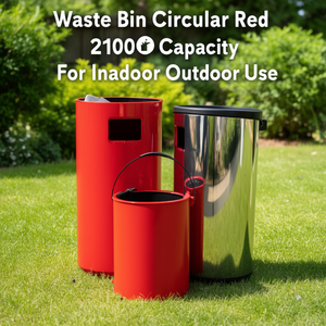 Cestino per Rifiuti Circolare Rosso 2100 Litri per Uso Interno ed Esterno - Product Image 3