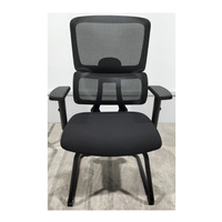 Chaise de bureau exécutive ergonomique contemporaine noire, réglable en hauteur, avec cadre en acier inoxydable et pivotante, vente en gros