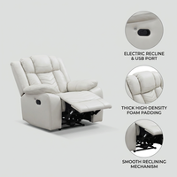 Sofá Reclinable de Cuero Moderno de Tres Plazas con Nuevo Diseño Estilo Chino para Dormitorio y Uso Doméstico