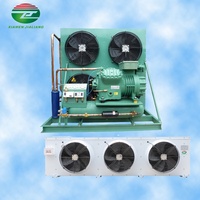 Unité de condensation frigorifique puissante Xiamen Jialiang à refroidissement par air, compresseur Sanyo, capacité de refroidissement de 70 tonnes, pompe à moteur automatique
