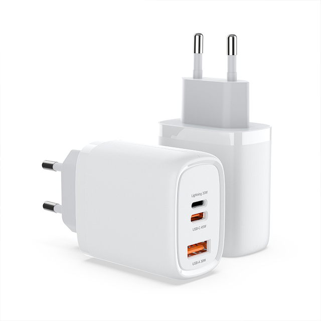 Hot Wholesale Factory Low Temperature Portable 45W Fast Charging Harger 3-in-1 Pd Adapter c Type Phone Wall Charger