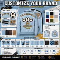 Blouson universitaire sur mesure en cuir rayé en peau de mouton avec broderie 3D, patch de football, applique lettre et strass, vêtement d'extérieur personnalisé