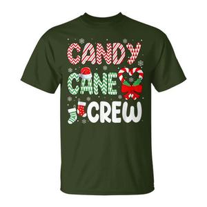 Camiseta navideña Candy Cane Crew con diseño navideño, talla para adultos - Product Image 1