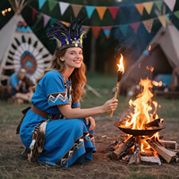 Serre-tête élastique fait main en plumes teintes Schlappen pour spectacle, carnaval, Mardi Gras, festival, costume de fête - Vente en gros