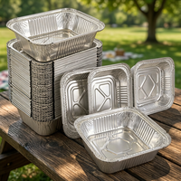 Conteneur en aluminium carré sur mesure, utilisation au four, barquette alimentaire jetable