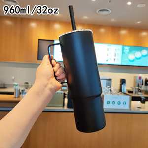 Vaso Térmico Moderno de Acero Inoxidable 304 de 32oz con Pajita, Doble Pared, Antifugas, Libre de BPA, Aislado, Portátil para Coche, Gran Capacidad 960ml, al Vacío - Product Image 6