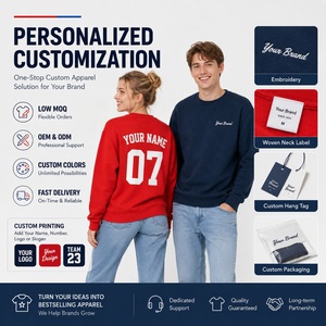 Custom Logo Unisex Crewneck Autumn Knitted Sweatshirt Premium Soft Pullover Blank Printing Team Uniform ODM Bulk Wholesale - Product Image 5