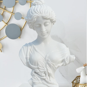 <span class=keywords><strong>Buste</strong></span> féminin en marbre sculpté à la main sur mesure pour galerie et projet de villa, statue classique en pierre. - Product Image 2