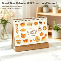 Calendrier de bureau en papier minimaliste original 2027, planificateur mensuel créatif à thème de dessin animé, suivi d'habitudes, agenda de bureau, décoration de bureau