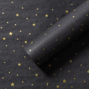 Papel de Envolver Hecho a Mano, Biodegradable, Reciclable, con Diseño de Estrellas y Flores, 6 Colores, en Oferta - Product Image 3