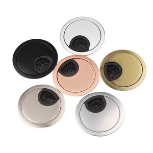 Cache-câbles de bureau Xinjunye, couvercle rond en plastique pour gestion des câbles de bureau, style luxe léger, ivoire, argent, noir - Product Image 1