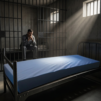 Matelas de prison ignifuge et imperméable, emballé sous vide et enroulé