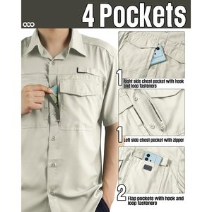 33,000ft <b>Men's</b> Fishing <b>Shirt</b> Lightweight Quick Dry UV Protection Short Sleeve For Hiking <b>Safari</b> Travel - Product Image 3