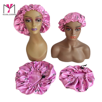 Gorro de Satén Personalizado Muyang, Gorro para Dormir con Estampado para Mujer, 54-56cm, Gorro de Moda para Adultos, Uso Doméstico