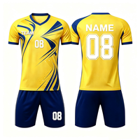 Tenue de football personnalisée, nouveau design, haute qualité, manches courtes, imprimée, respirante, séchage rapide, 100% polyester, maillots d'équipe pour hommes