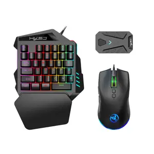 Kablolu taht tek elle klavye fare seti oyun dönüştürücü yemek tavuk basın tabancası mekanik oyun klavye fare pubg - Product Image 1