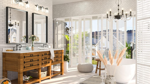 Moderner schwarzer Aluminiumlegierungs-gerahmter Badezimmers piegel 22x30 Zoll rechteckiger Wand-Kosmetik spiegel mit quadratischer Ecke für Waschbecken - Product Image 2