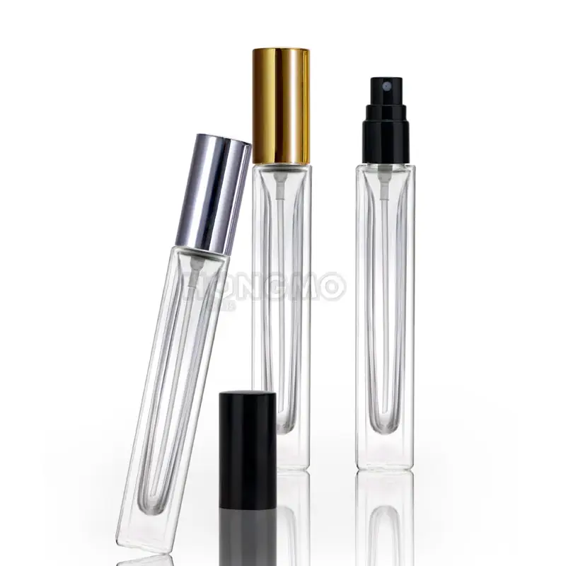 10ml square perfume spray glass bottle 10 ml rectangular thick bottom refillable glass spray roller bottle for perfume