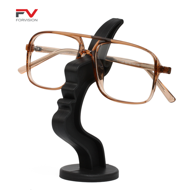 Fashionable Double Bridge Design Flexible Super Thin Temples Retro Rectangle Clear Lens TR90 Optical Frames